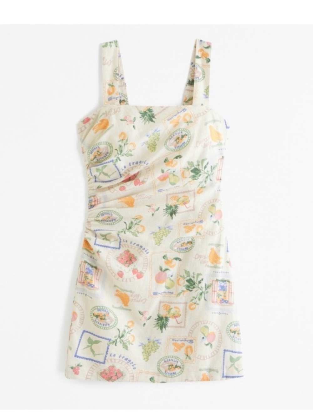 Abercrombie & Fitch Cream Mini Dress with Pastel Fruit Print